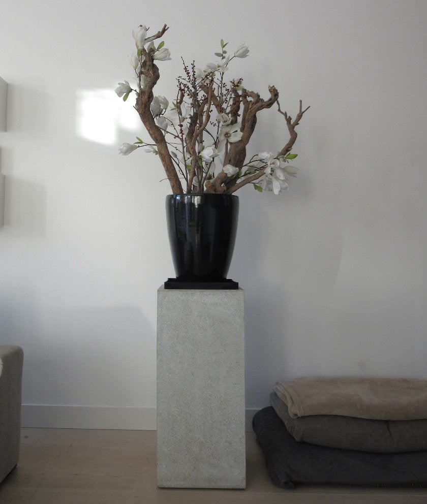 Plantenbak fiberstone, grijs, 30x30x60 cm, Tuin en Terras, Ophalen, Overige materialen, Minder dan 60 cm, Vierkant