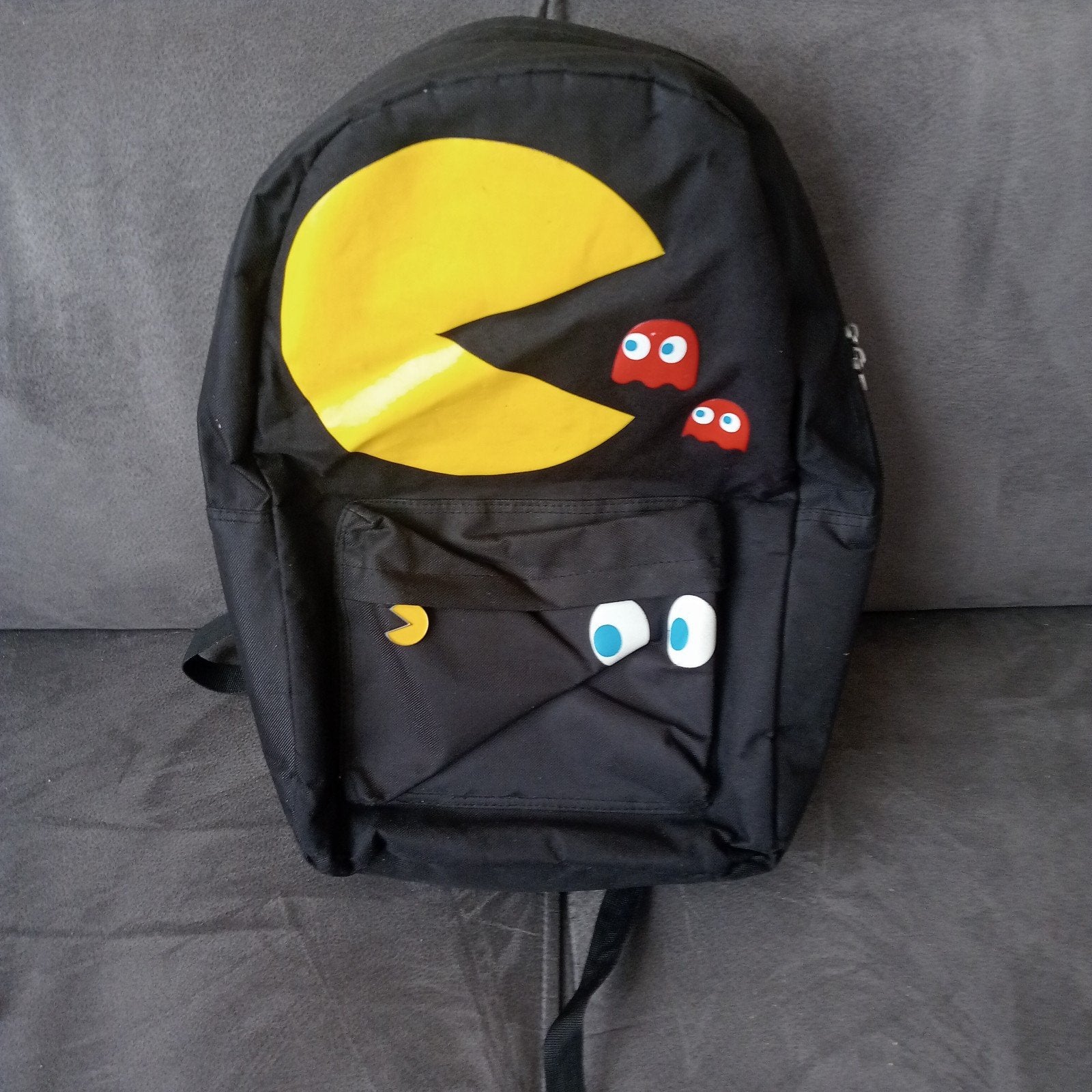 leuke zwarte Pac man rugtas, 40 cm of meer, Zo goed als nieuw, 30 tot 45 cm, Ophalen