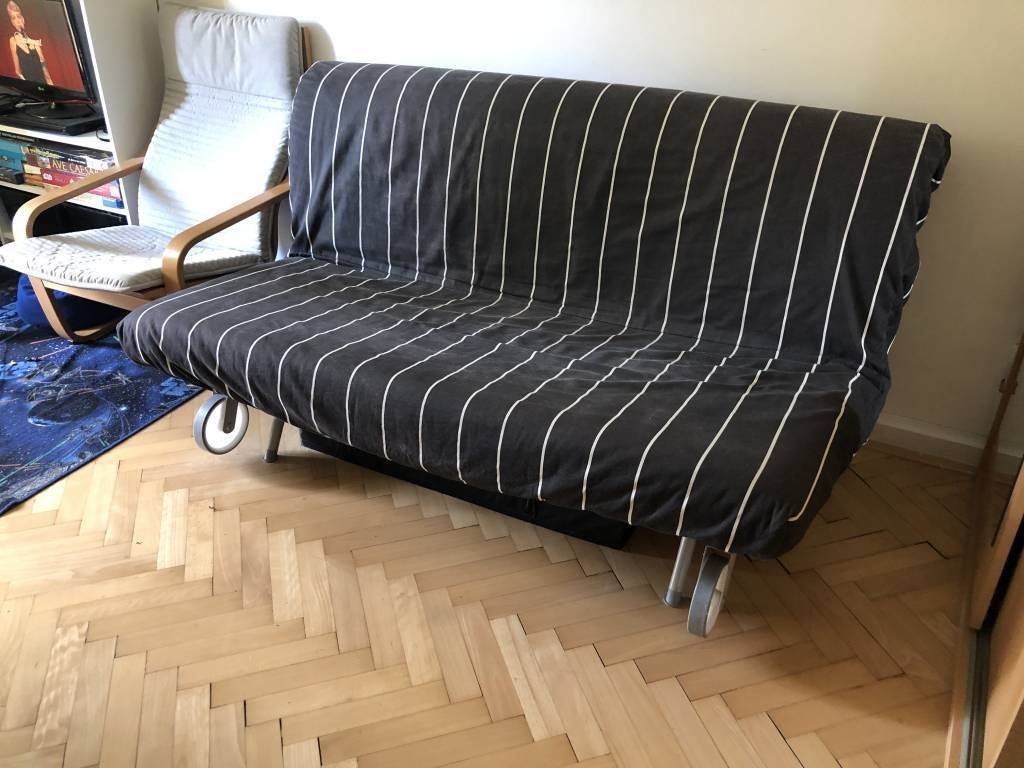 IKEA PS slaapbank, Huis en Inrichting, Ophalen, Gebruikt, Zwart, Tweepersoons