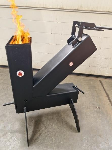 Unieke rocket stove 6 in 1 op hout en pellets, Tuin en Terras, Ophalen, Nieuw