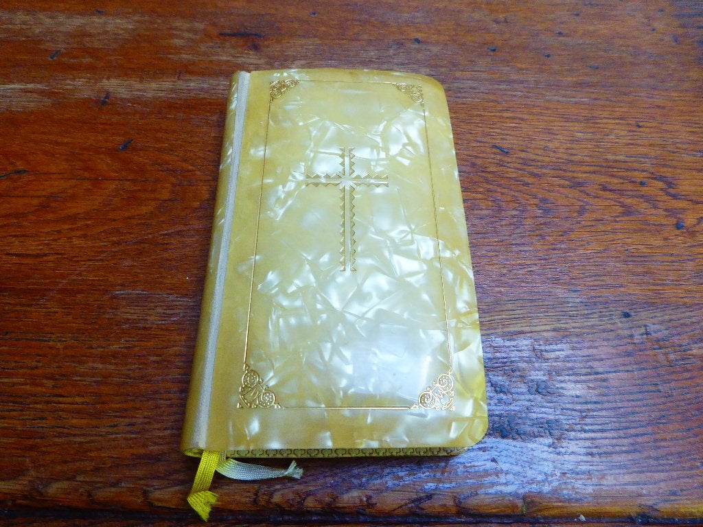 Antiek kerkboekje met celluloid kaft, Ophalen of Verzenden