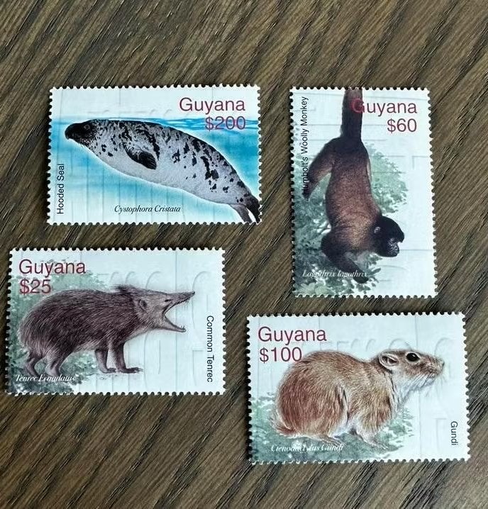 Guyana 2003 Dieren Postfris - Zeehond, Aap, Tenrec, Gundi, Ophalen of Verzenden, Postfris