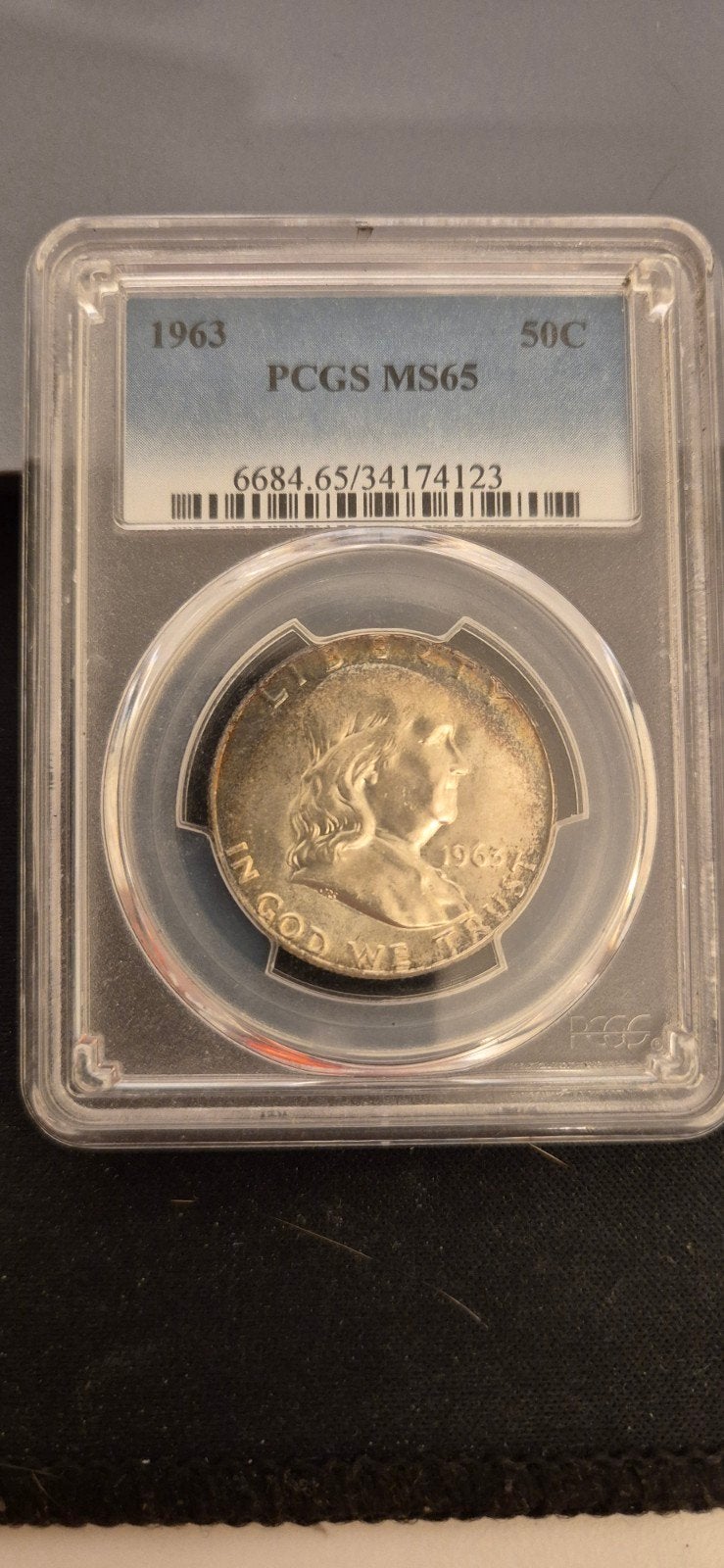 1963 Franklin Half Dollar PCGS MS65 - Zilveren Munt, Ophalen of Verzenden
