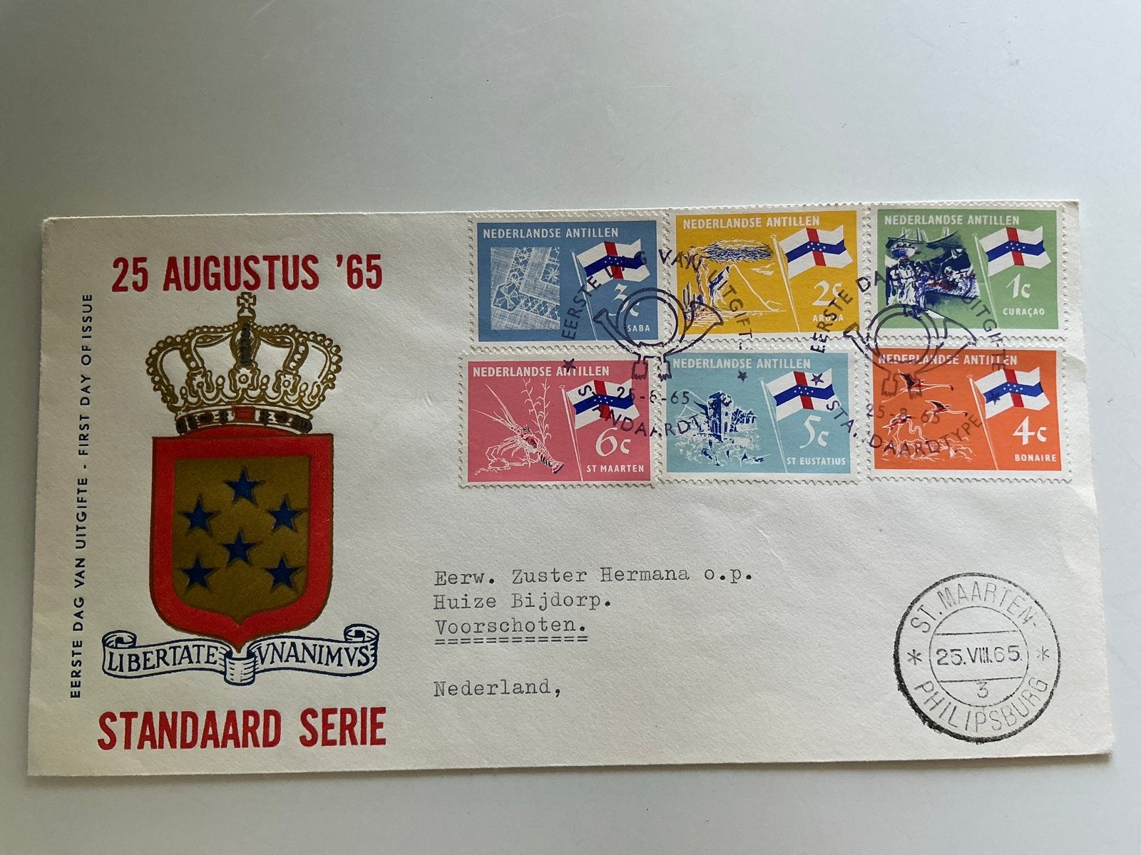 Nederlandse Antillen Eerste Dag Uitgifte 1965, Postzegels en Munten, Postzegels | Eerstedagenveloppen, Verzenden, Rest van de wereld