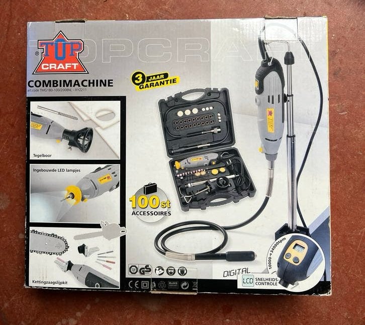 Topcraft Combimachine met 100 accessoires en 3 jaar garantie, Ophalen of Verzenden, Nieuw, Multitool, Overige merken
