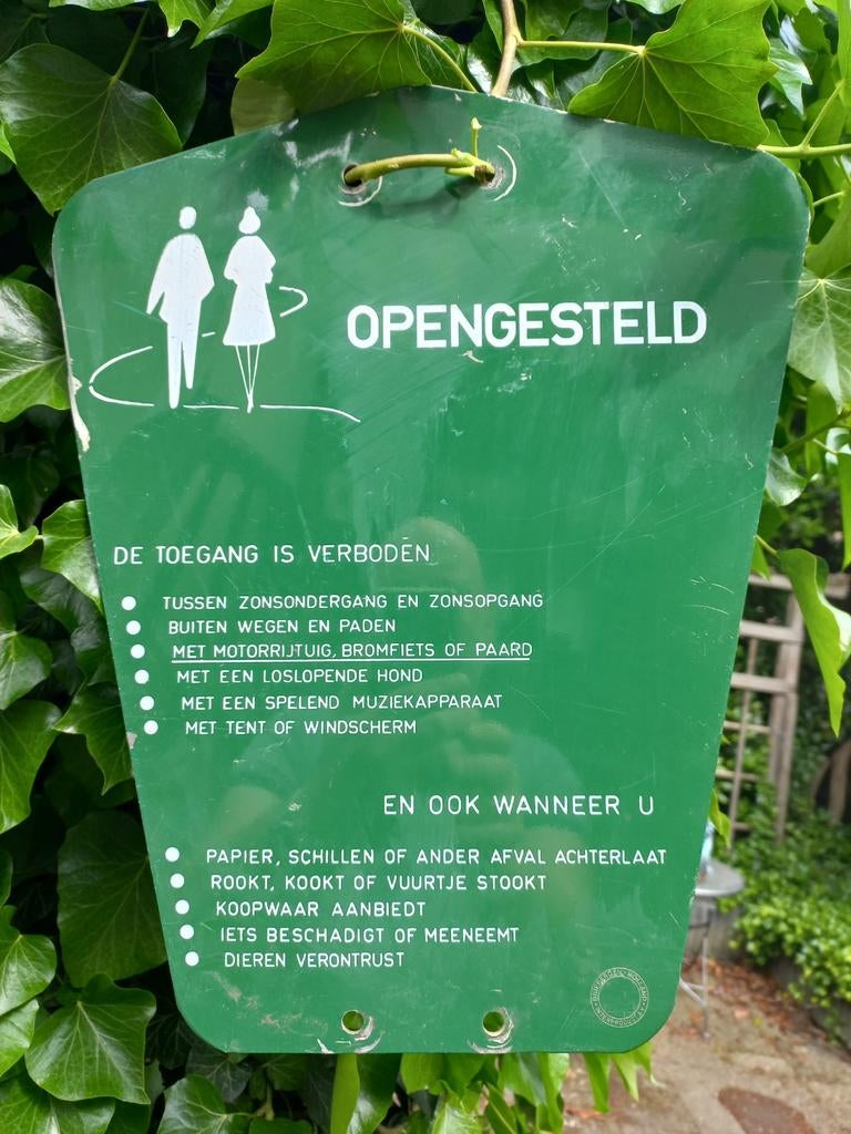 Vintage ‘OPENGESTELD’ parkbord – origineel Nederlands retro, Antiek en Kunst, Ophalen of Verzenden