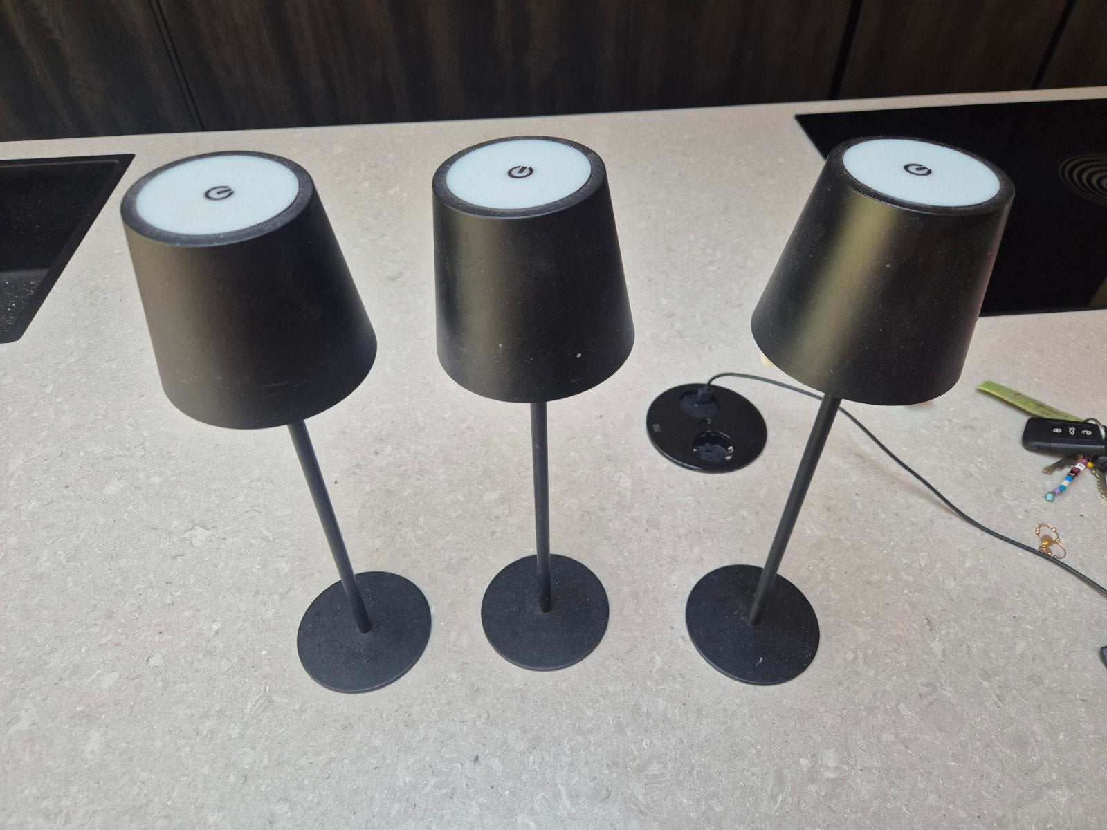 Tafel lampjes/ buiten lampjes oplaadbaar., Ophalen of Verzenden, Gebruikt, Zwart