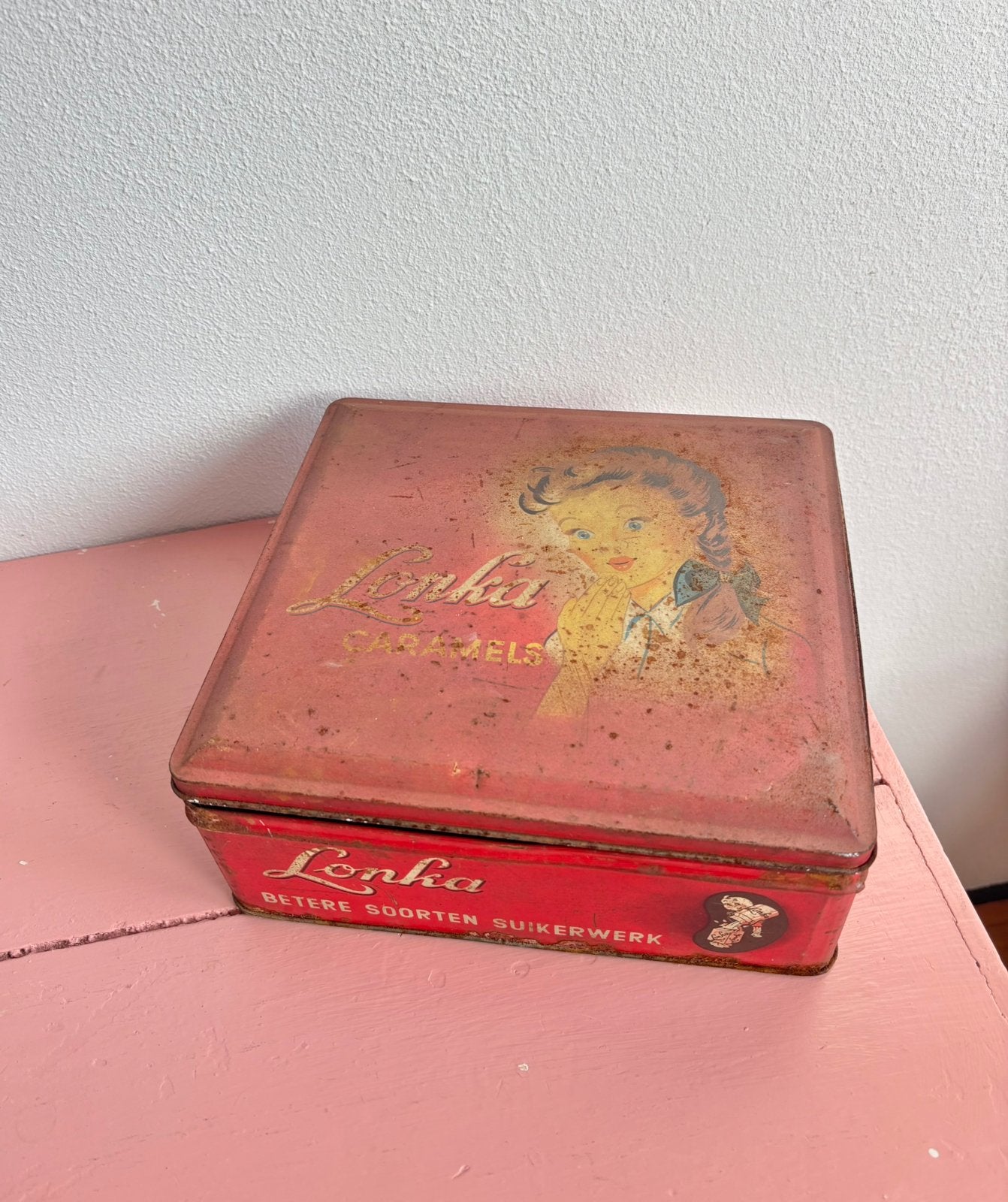 Lonka blik Met patina, Verzamelen, Blikken, Ophalen, Zo goed als nieuw, Overige