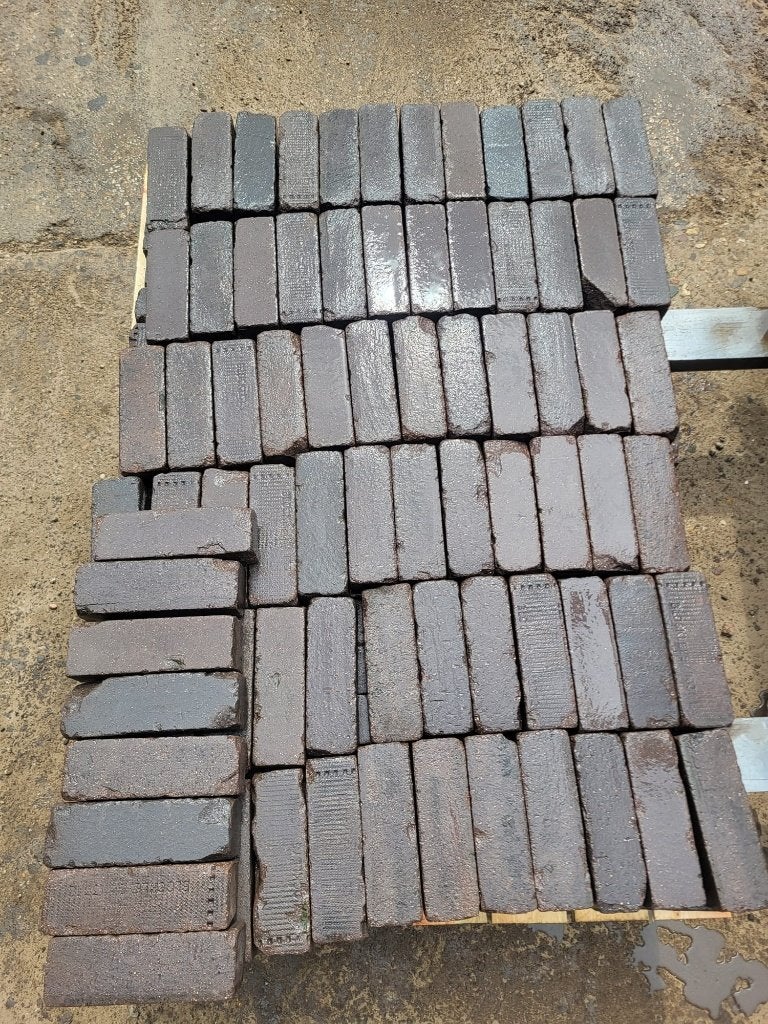 53m2 Gebruikte gebakken dikformaat zwart 20x6.5x6cm, Ophalen, Gebruikt, Keramiek, Klinkers