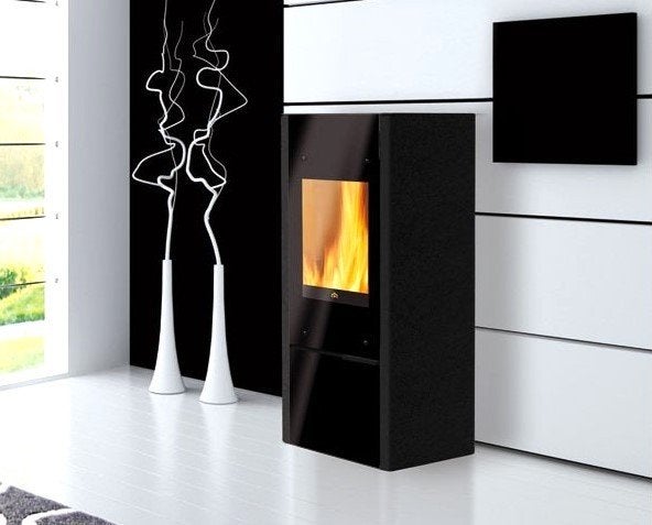 Edilkamin Design Houtkachel type Coral 1 met Liftdeur, Ophalen of Verzenden, Vrijstaand, Hout, Nieuw