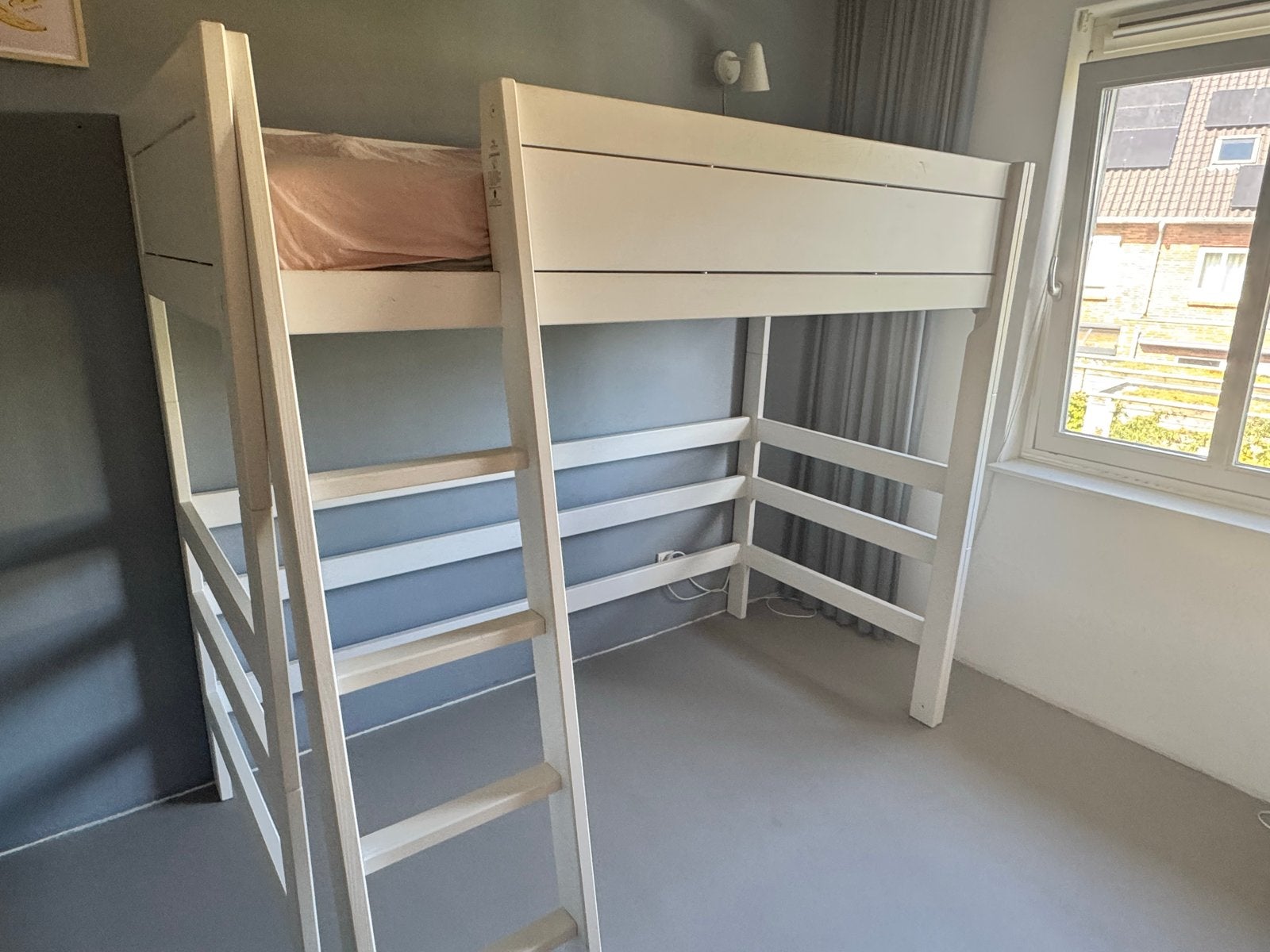Lifetime Hoogslaper wit - Eenpersoonsbed, Ophalen, 90 cm, Eenpersoons, Wit
