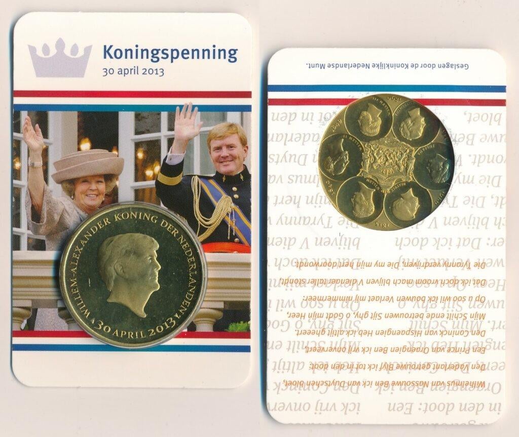 Koningspenning 30 april 2013 - Koning Willem-Alexander, Ophalen of Verzenden, Koningin Beatrix, Overige waardes, Losse munt
