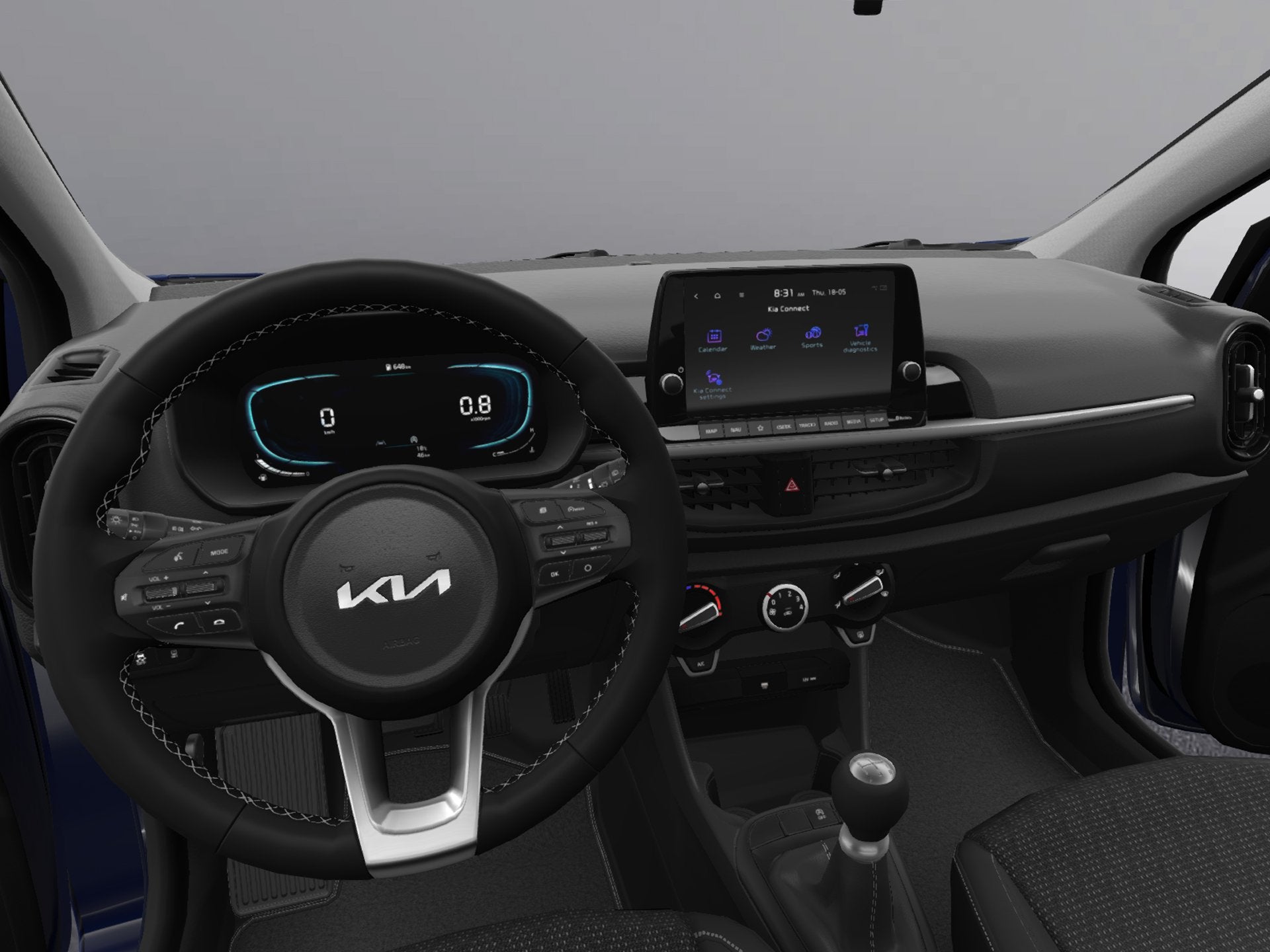 Kia Picanto 1.0 GDi DynamicLine | digitaal display, Auto's, Voorwielaandrijving, 12 maanden, Stof, Zwart