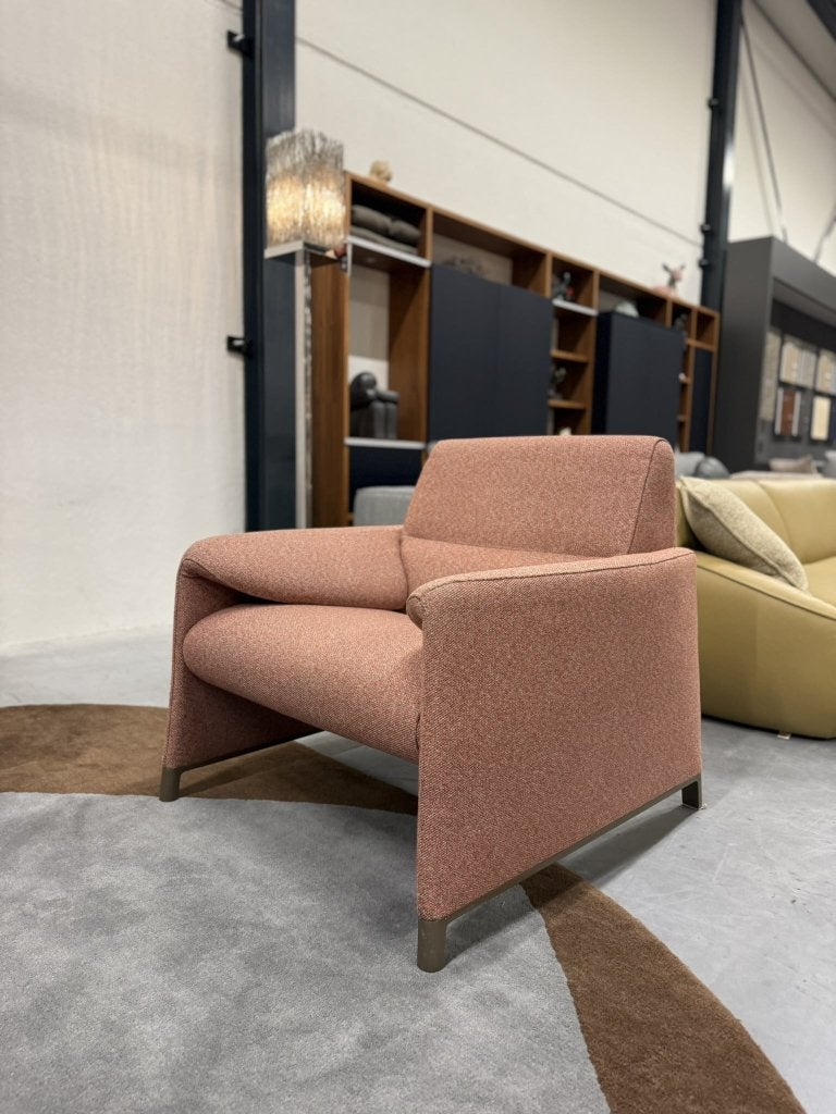 Nieuwstaat Leolux Felizia Fauteuil Loft stof Design Stoel, Leolux, Info@leolux.nl, 75 tot 100 cm, Ophalen of Verzenden