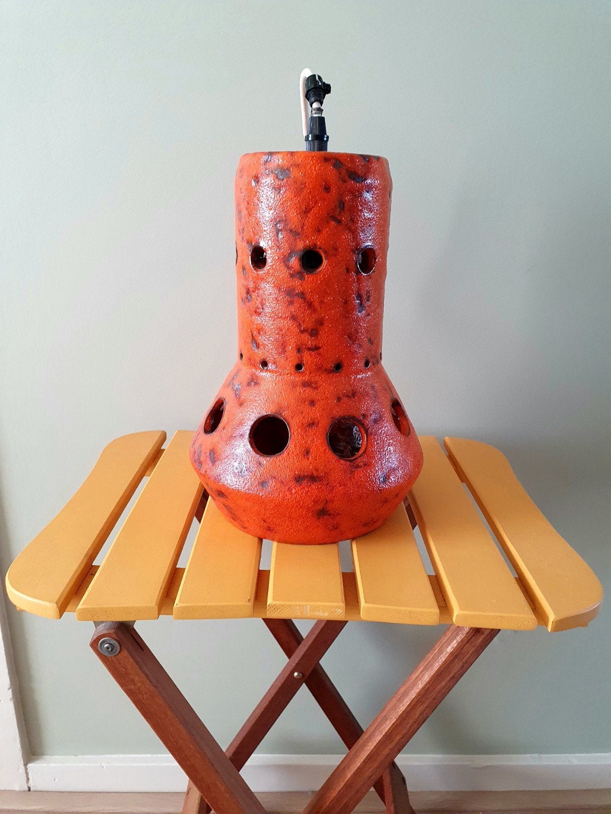Oranje hanglamp keramiek, fat lava., Ophalen of Verzenden, Keramiek