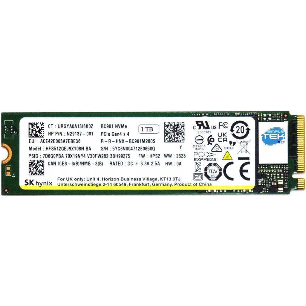 SK hynix 1TB NVMe SSD M.2 PCIe 4.0 – snelle SSD, Computers en Software, Harde schijven, Zo goed als nieuw, Laptop, Overige aansluitingen
