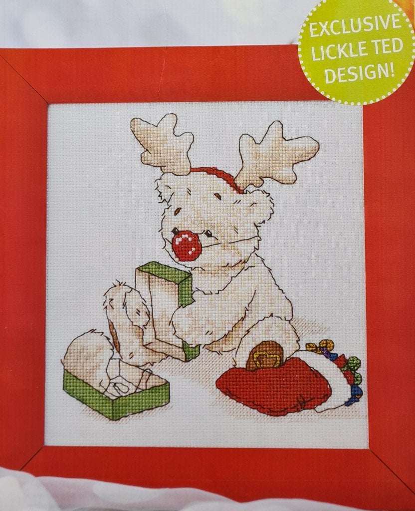 Lickle Teddybeer Kerst borduurpatroon, Ophalen, Nieuw, Handborduren, Patroon