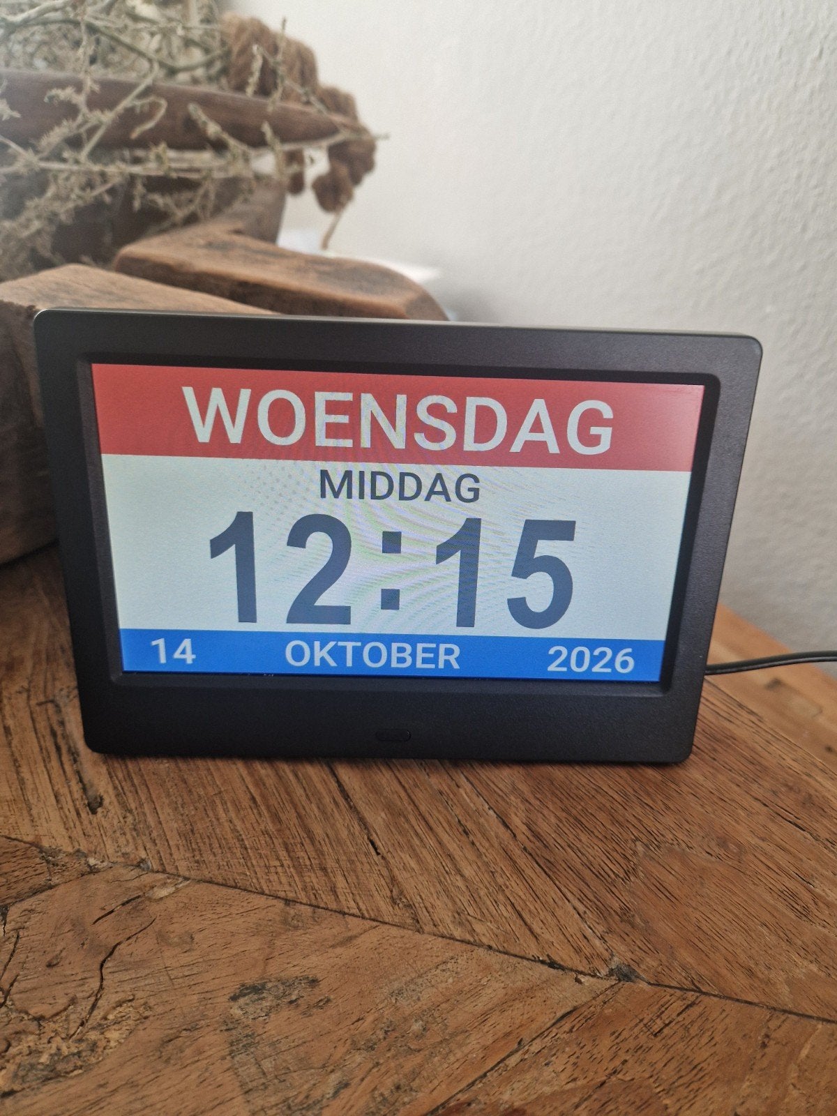 Digitale klok kalender dementieklok, Wandklok, Ophalen of Verzenden, Zo goed als nieuw, Digitaal