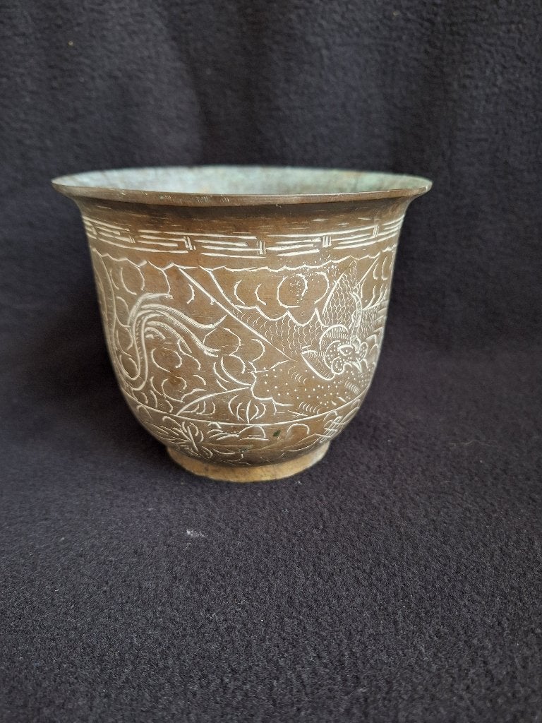 Antieke Chinese Koperen Pot met Draken Reliëf - Uniek Stuk, Antiek en Kunst, Ophalen, Koper
