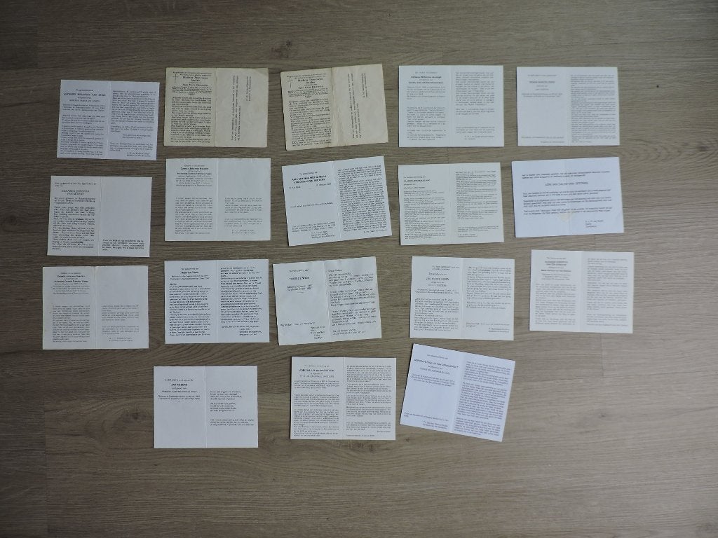 21 Bidprentjes Raamsdonksveer 1972---2002, Verzamelen, Ophalen of Verzenden, Bidprentje
