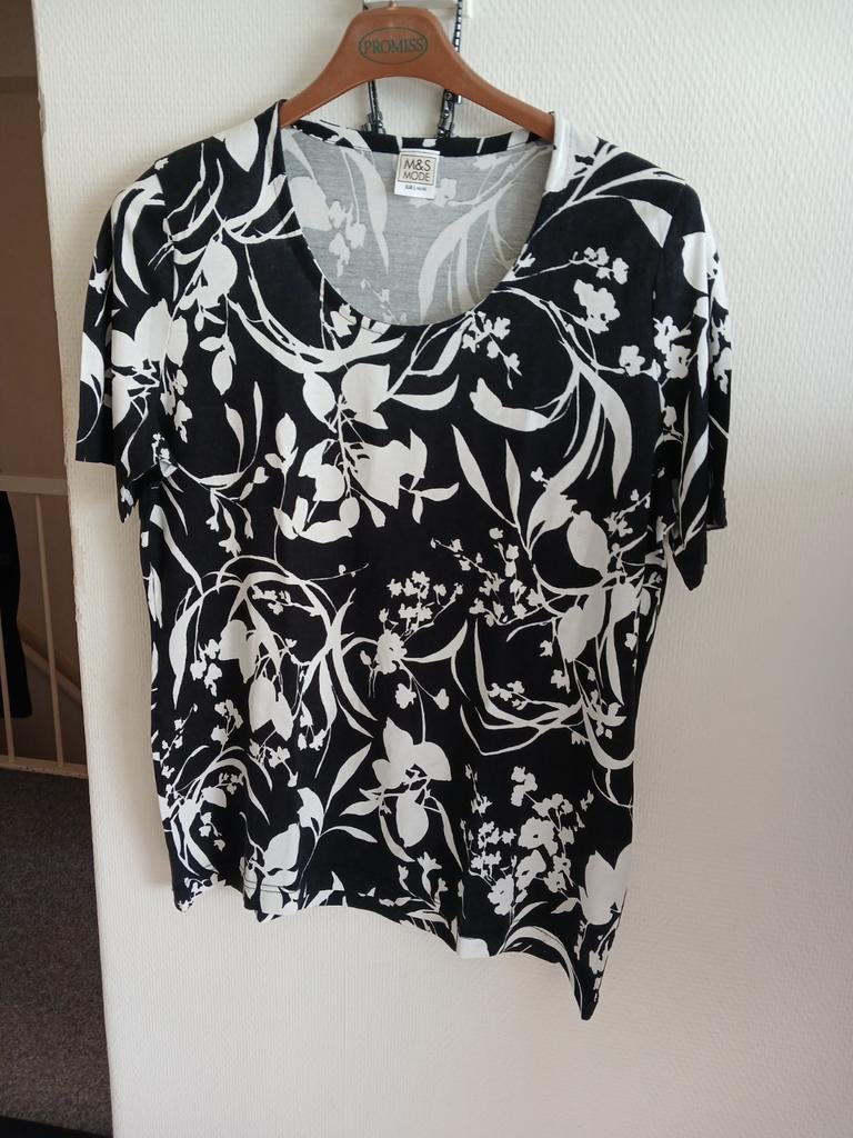 Prachtig shirt, zwart/wit maat L, Wit, Maat 42/44 (L), Nieuw, Ophalen of Verzenden