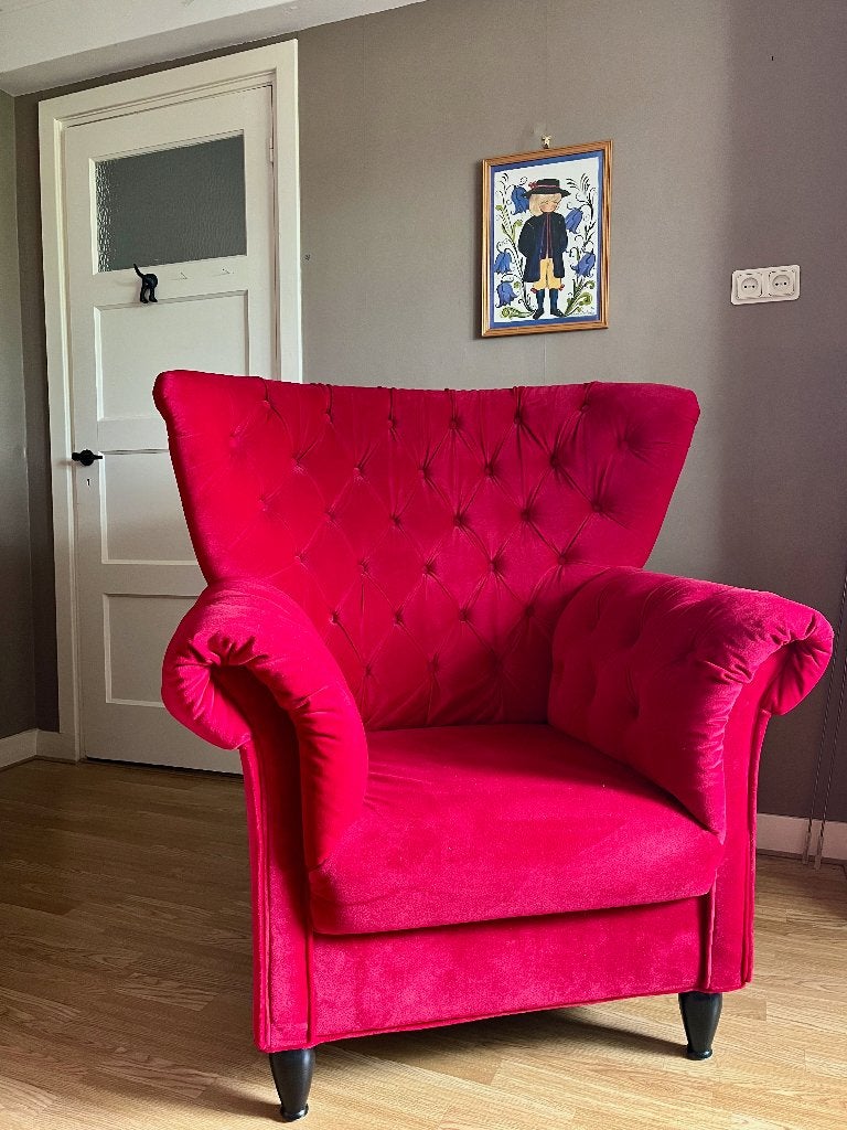 Prachtige Chesterfield stijl fauteuil, Huis en Inrichting, Ophalen, 100 tot 125 cm, Zo goed als nieuw, 75 tot 100 cm