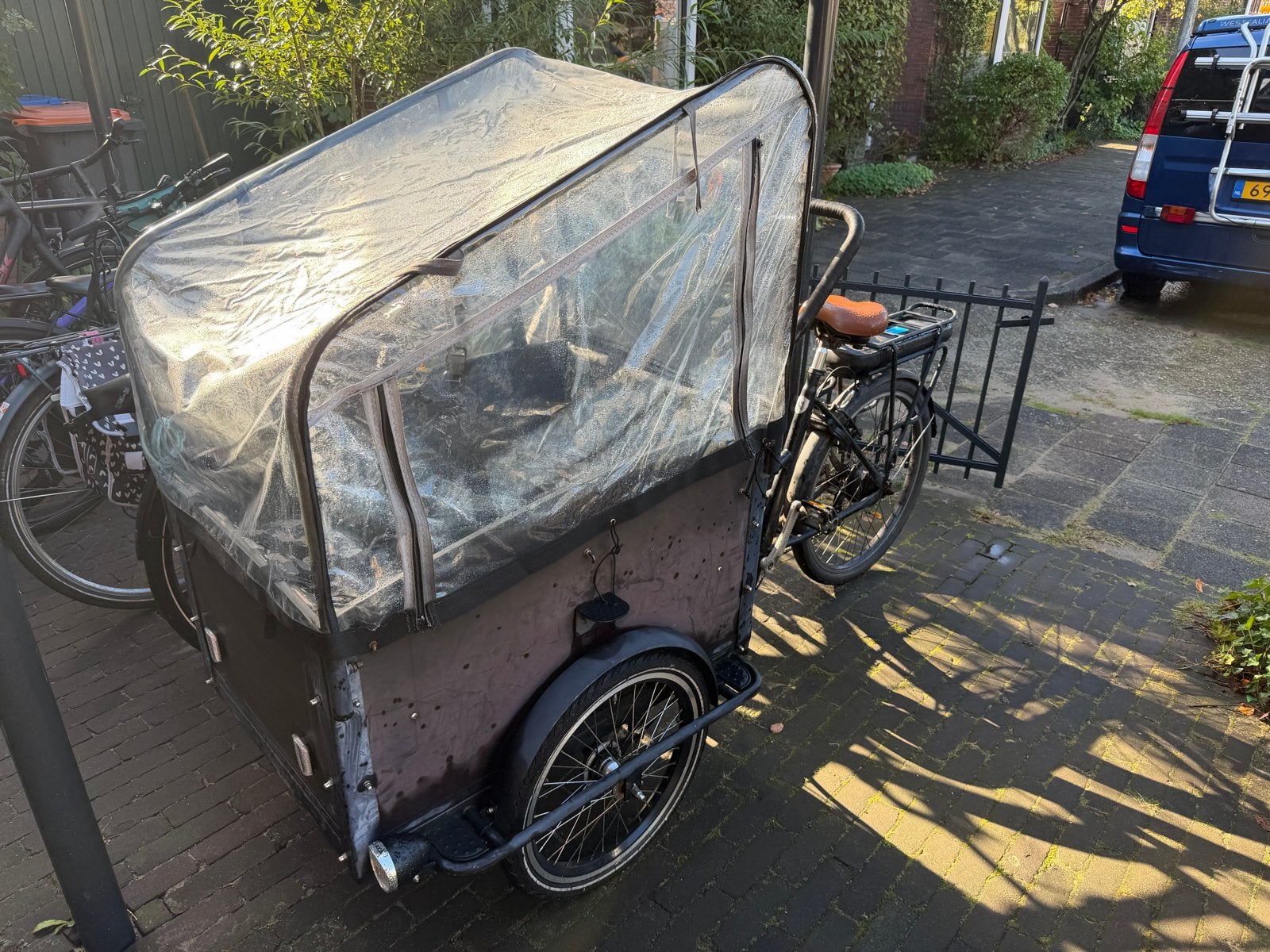 Troy Vogue elektrische bakfiets met 2 accu's, Gebruikt, Elektrisch, 2 kinderen, Schijfrem