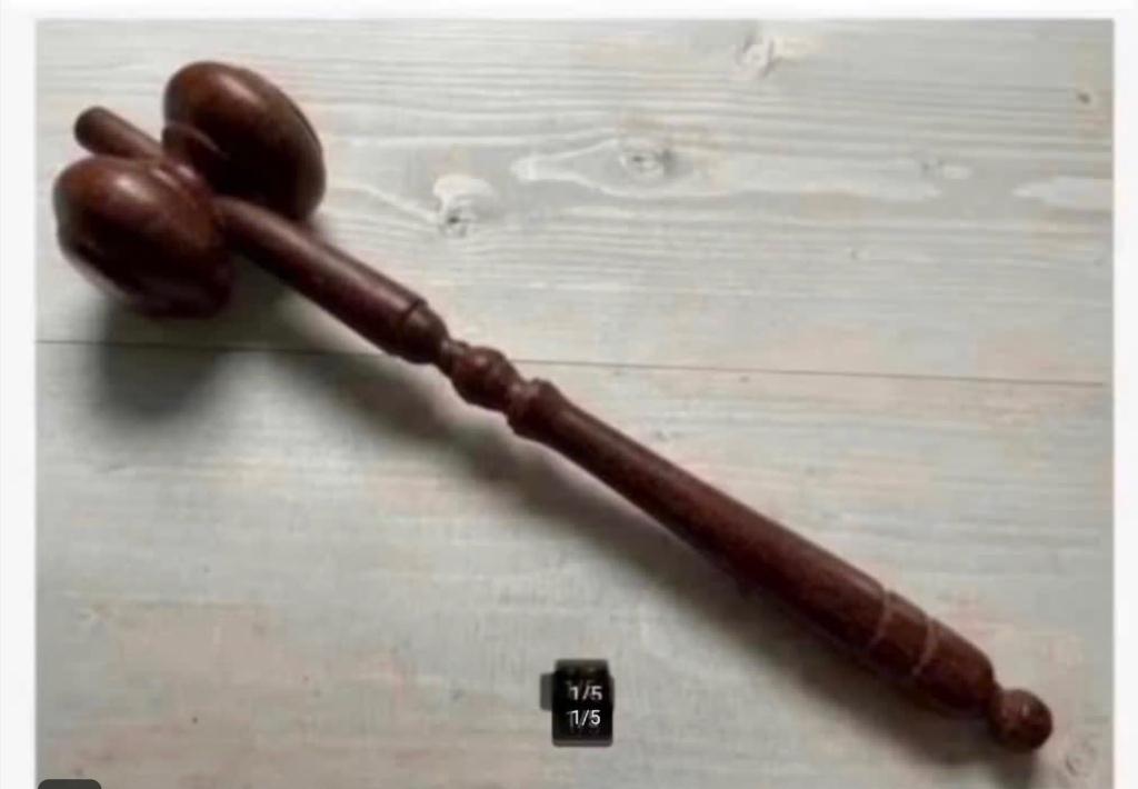 Bijzondere Houten voorzitters hamer, 38 cm, Antiek en Kunst, Curiosa en Brocante, Ophalen of Verzenden