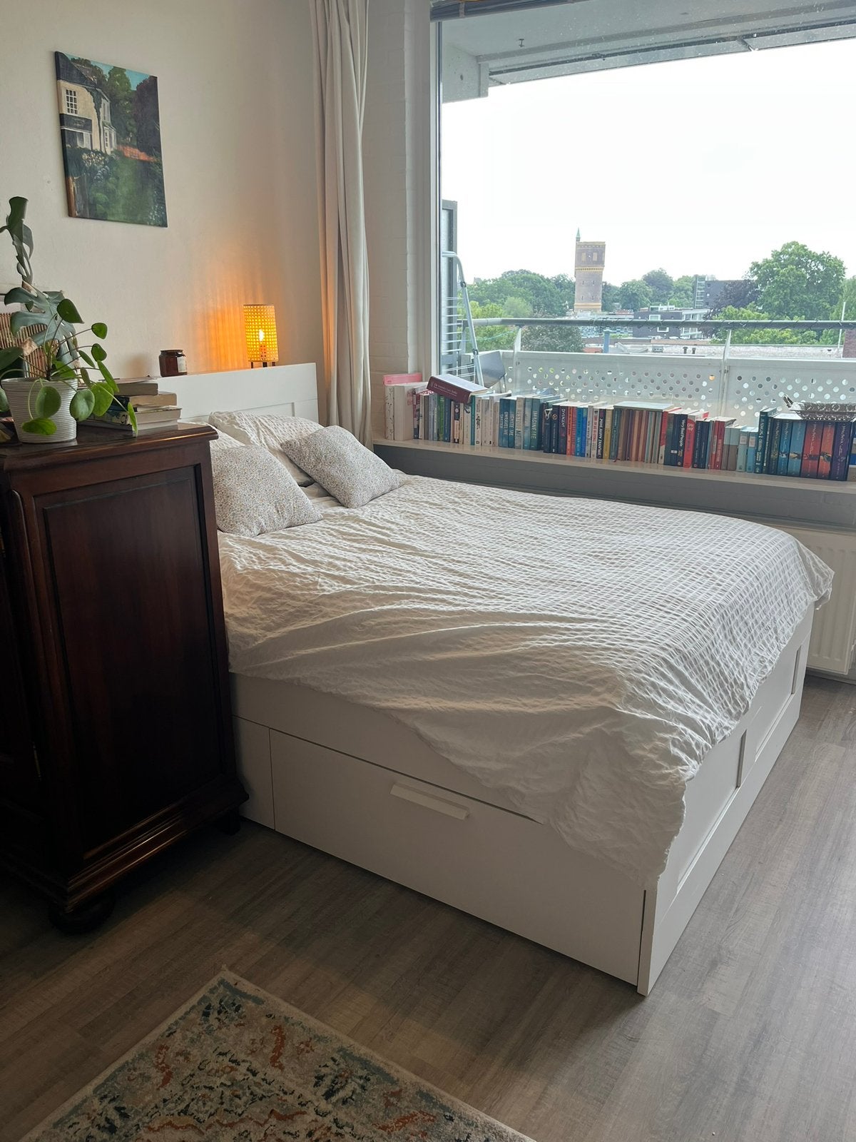 IKEA Brimnes bed 140x200, Ophalen, Zo goed als nieuw, Tweepersoons