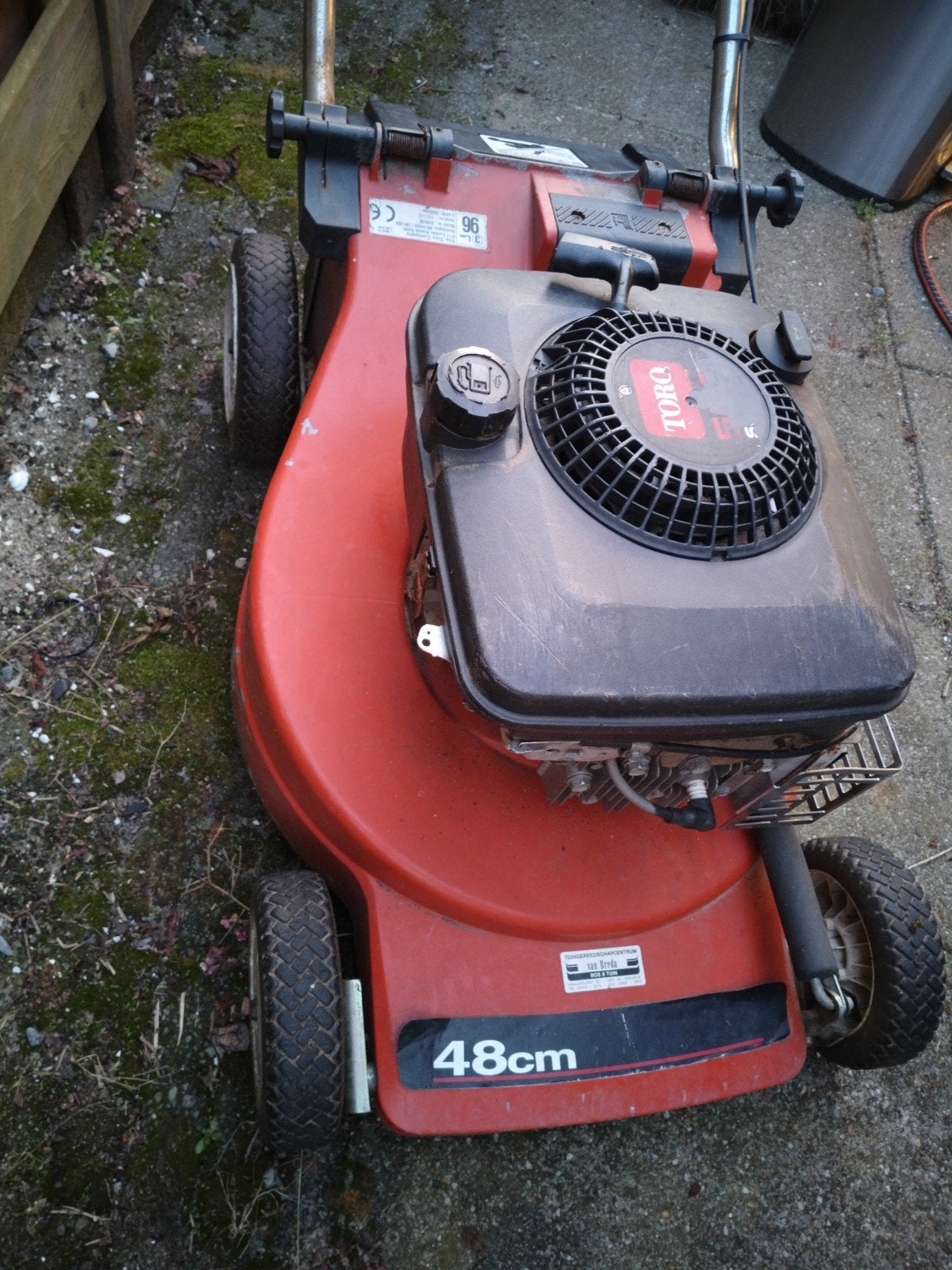grasmaaier ter reparatie, Ophalen, Gebruikt, Opvangbak, Benzine-grasmaaier