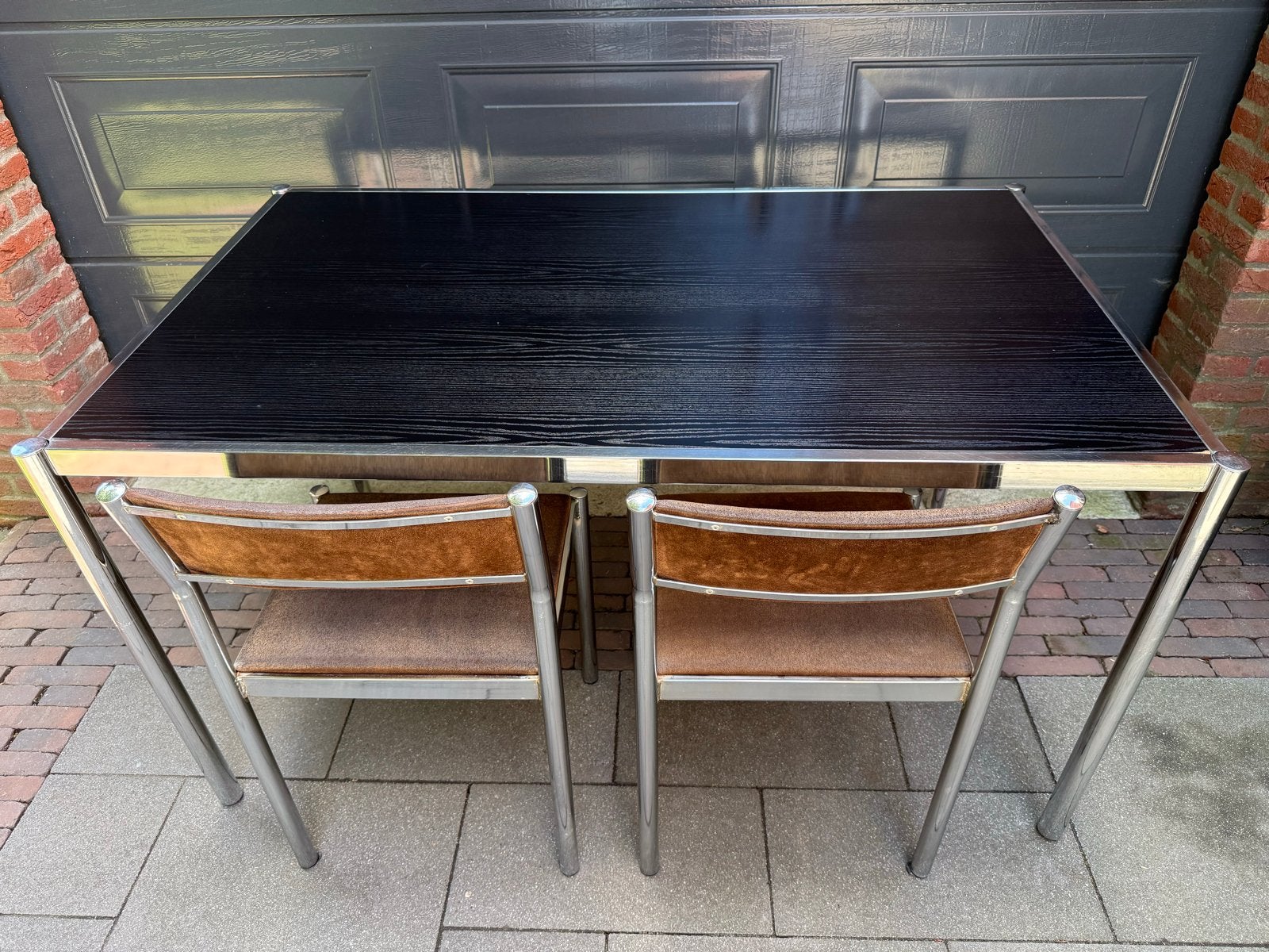 Vintage eetkamerset: tafel met 3 stoelen, Huis en Inrichting, Gebruikt, 100 tot 150 cm, 3931za, 50 tot 100 cm