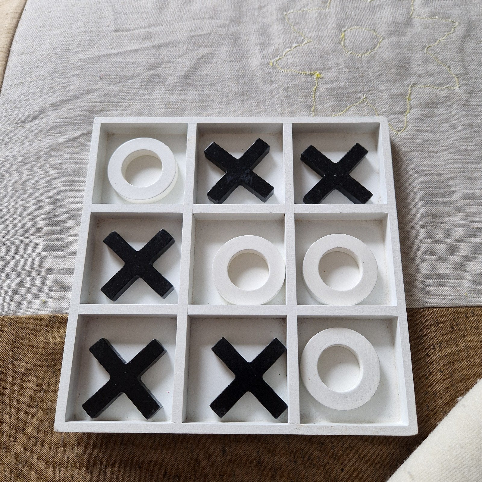 Tic Tac Toe Spel - Houten Kruisje Nulletje, Een of twee spelers, Ophalen of Verzenden, Gebruikt, Reisspel