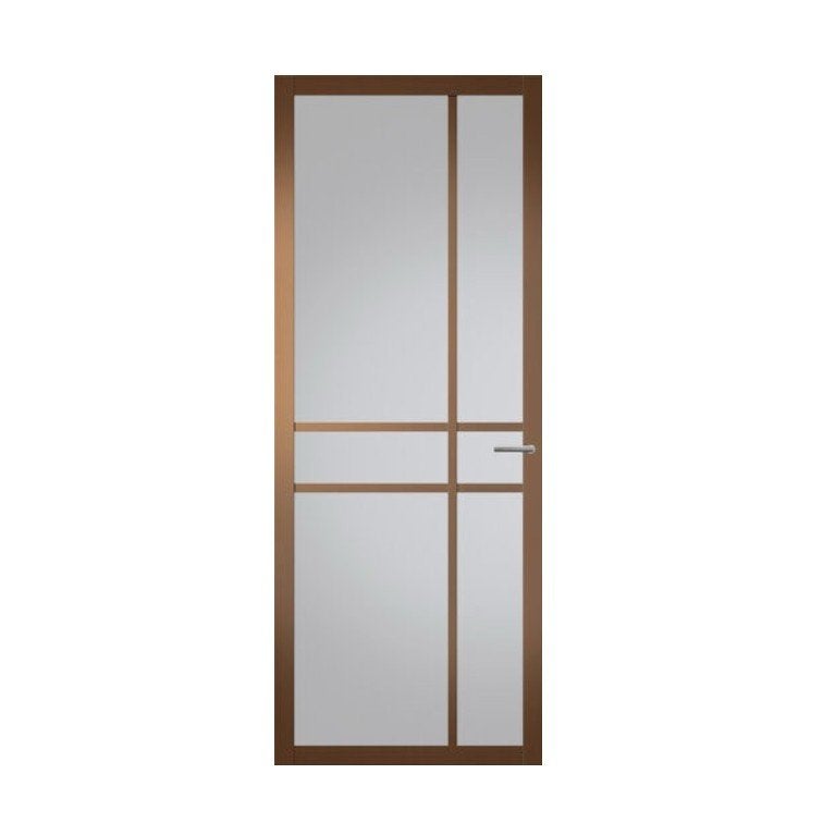 Svedex Brons binnendeur met glas in stomp en opdek, Niet ingevuld, 80 tot 100 cm, Binnendeur, Niet ingevuld