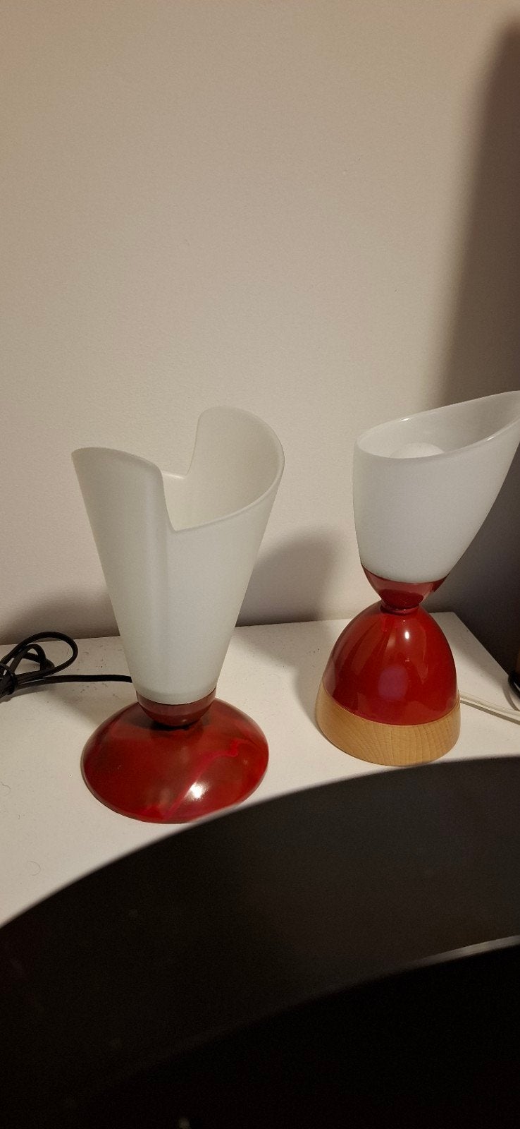 2 Vintage 60-70 Space Age Tafellampen - Tulpvorm & Zandloper, Ophalen of Verzenden