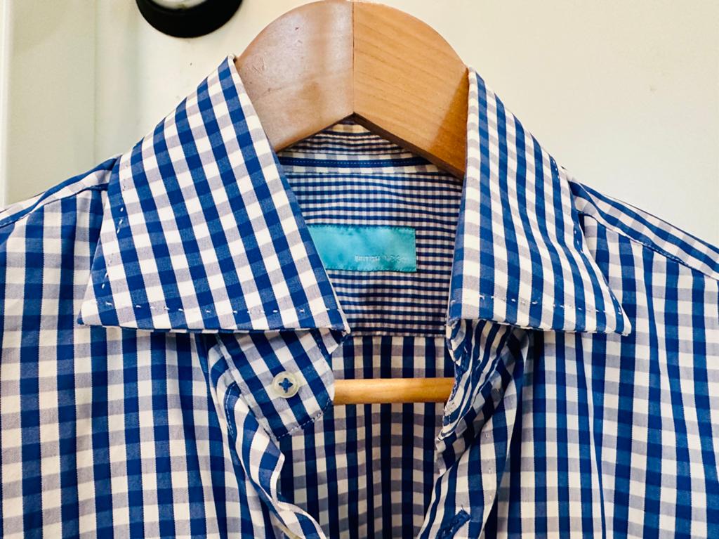 British Indigo Britse overhemd blouse maat 39 M, Overige kleuren, Zo goed als nieuw, British Indigo, Halswijdte 39/40 (M)