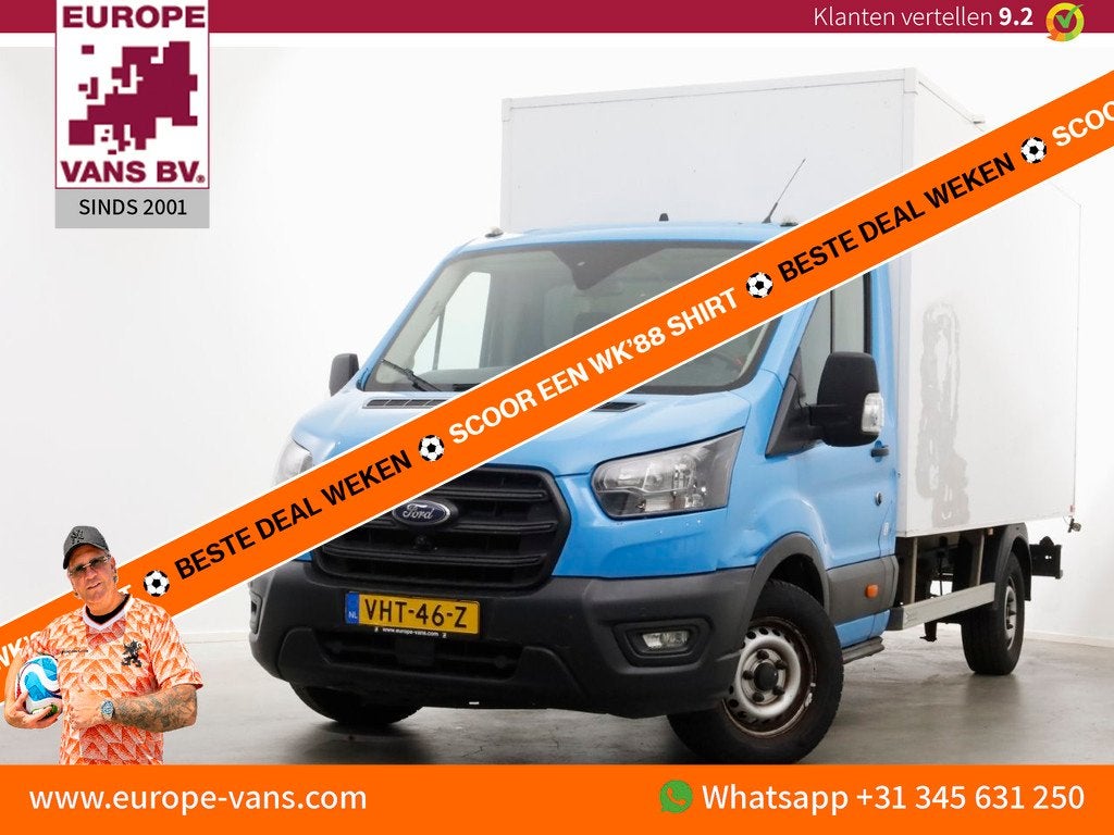 Ford Transit 350 2.0 TDCI 130pk E6 Bakwagen met achterdeuren, Voorwielaandrijving, 15 km/l, Euro 6, Blauw