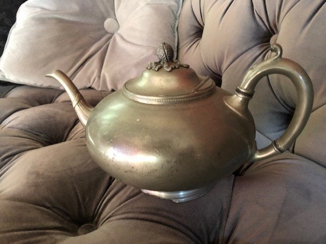 Sheffield tinnen theepot atkin druthers sheffield, Antiek en Kunst, Antiek | Tin, Ophalen of Verzenden