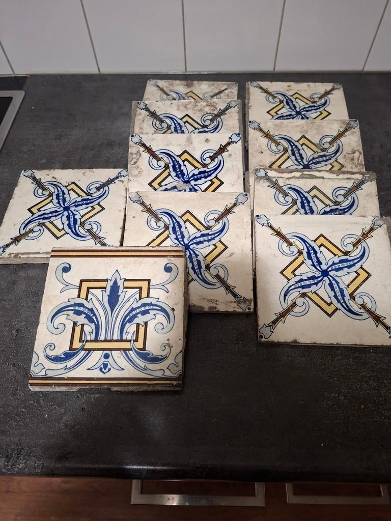 Antieke Portugese Azulejos Tegels - Handgeschilderd, Ophalen of Verzenden
