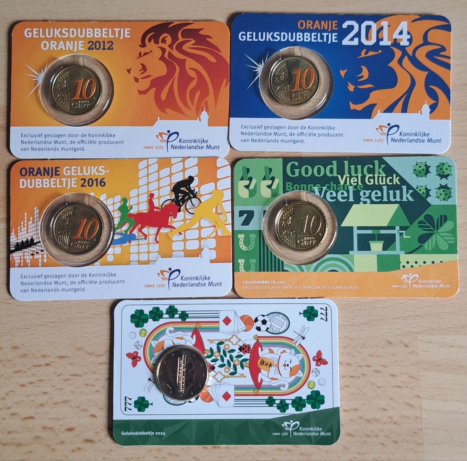 5 geluksdubbeltjes, Ophalen of Verzenden, 10 cent