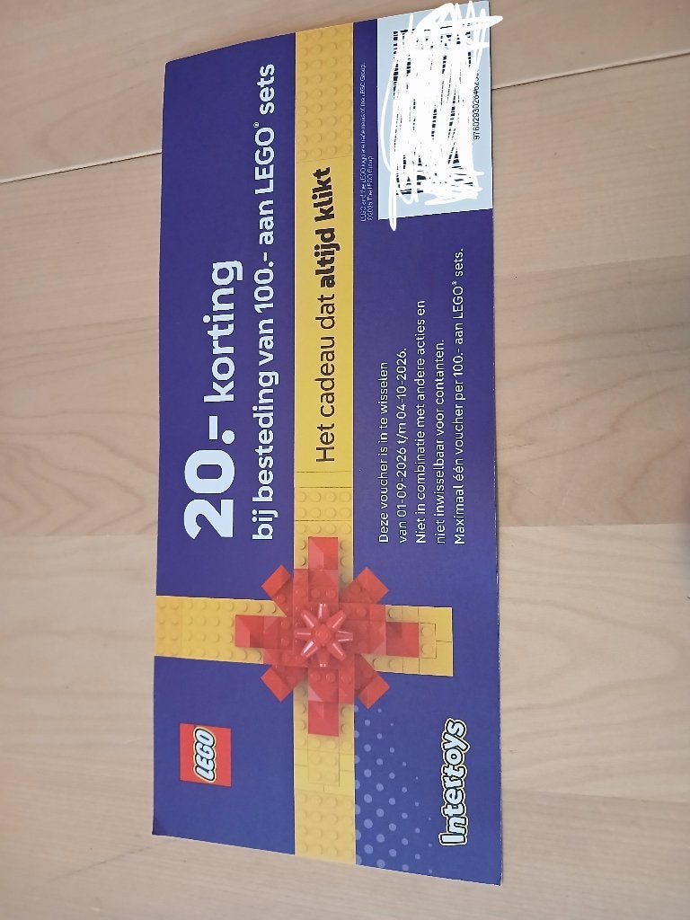 Lego intertoys kortings kaart, Overige thema's, Lego, Overige typen, Nieuw