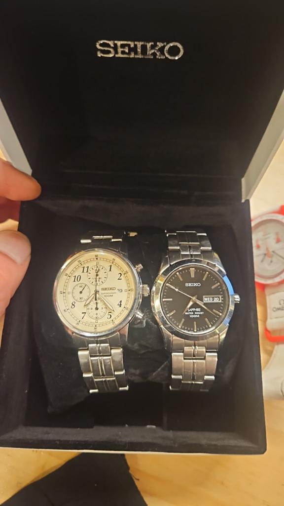 Set van 2 Seiko horloges: Chronograaf en Sapphire Quartz, Ophalen of Verzenden
