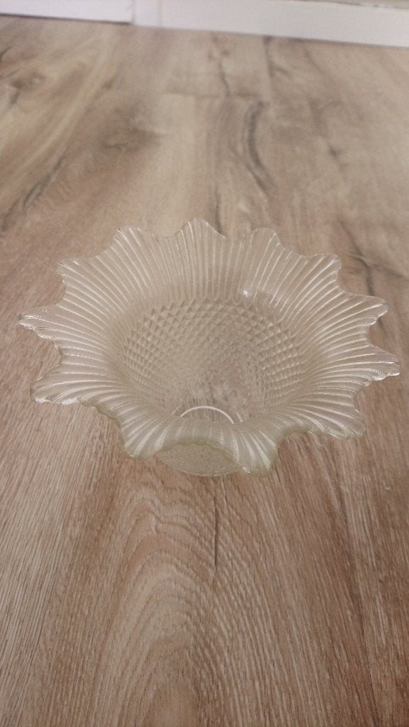 Prachtige glazen Art Deco schaal, bloemen schaal antiek glas, Ophalen of Verzenden
