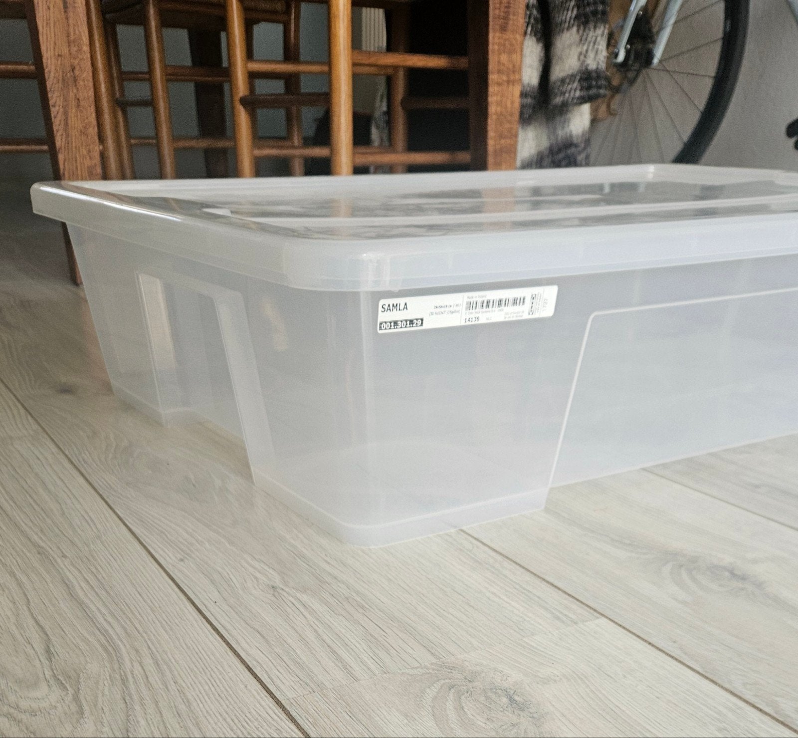 IKEA SAMLA opbergbox met deksel 55l, Ophalen, Minder dan 50 cm, Zo goed als nieuw, Minder dan 50 cm