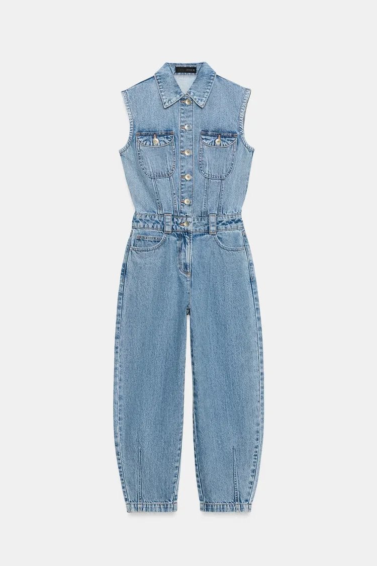 Dames Zara jumpsuit spijker denim katoen spijkerbroek NIEUW, Ophalen of Verzenden, Nieuw, Maat 36 (S), Blauw