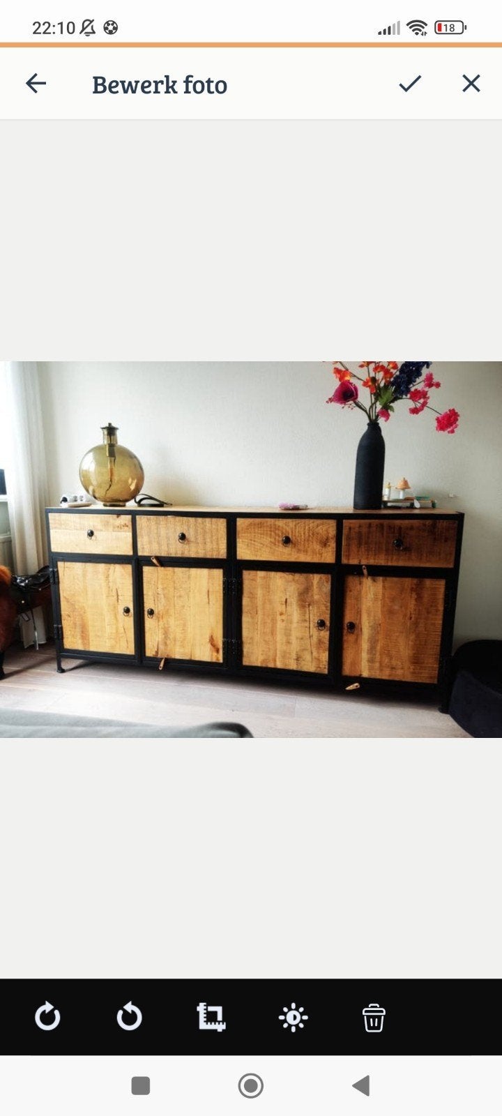 Industrieel Dressoir meubel en Tv meubel Hout & Staal, Overige houtsoorten, Met lade(s), Ophalen of Verzenden, Zo goed als nieuw
