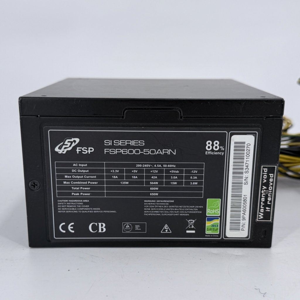 FSP 600W Voeding, Flex Ltd., Gebruikt, https://flex.com/contact-us, Nobelstraat 10, 5807 GA Oostrum LB, Limburg, Nederland