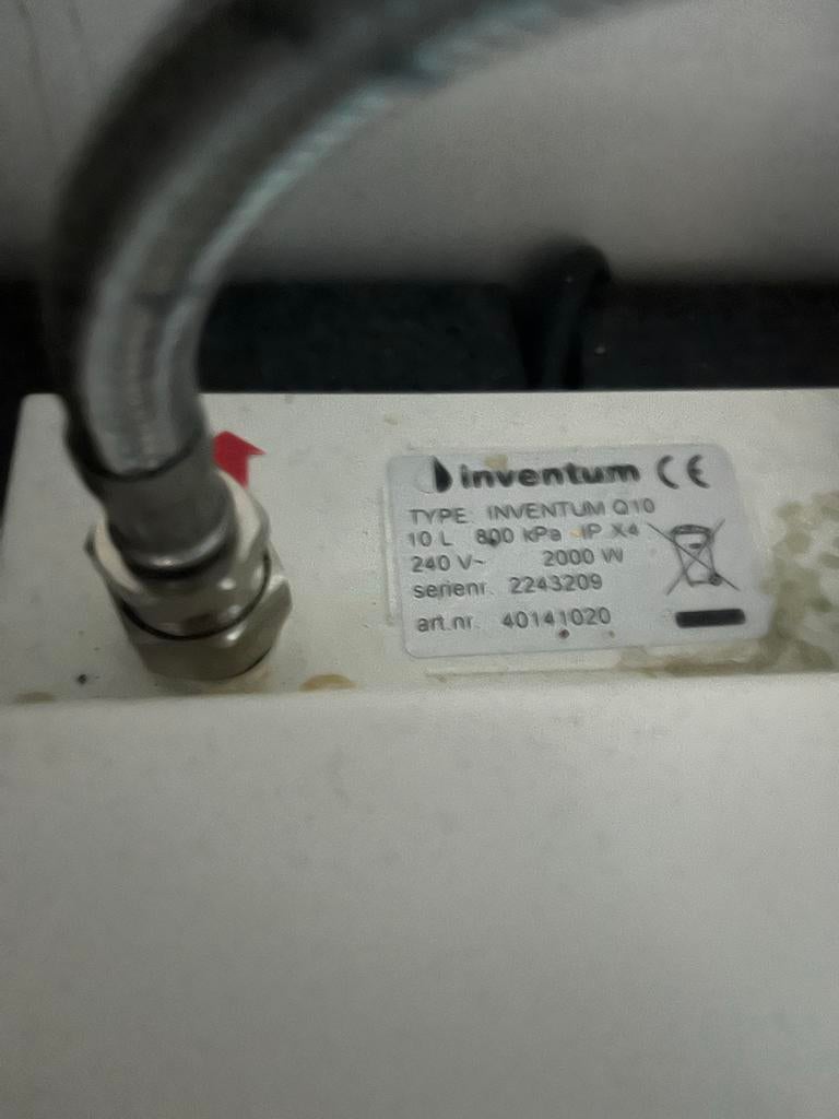 Inventum Q10 Boiler - 10 Liter, 2000W, Doe-het-zelf en Verbouw, Geisers en Boilers, Ophalen, Gebruikt, Boiler, Minder dan 20 liter