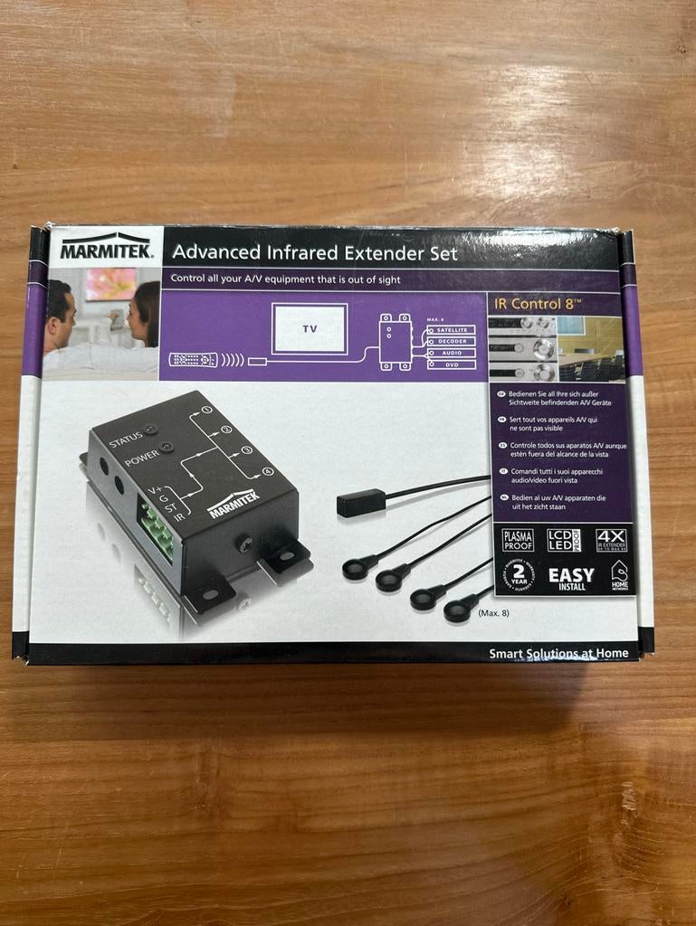 Marmitek IR Control 8 set E infrarood extender set, Audio, Tv en Foto, Afstandsbedieningen, Ophalen of Verzenden, Zo goed als nieuw