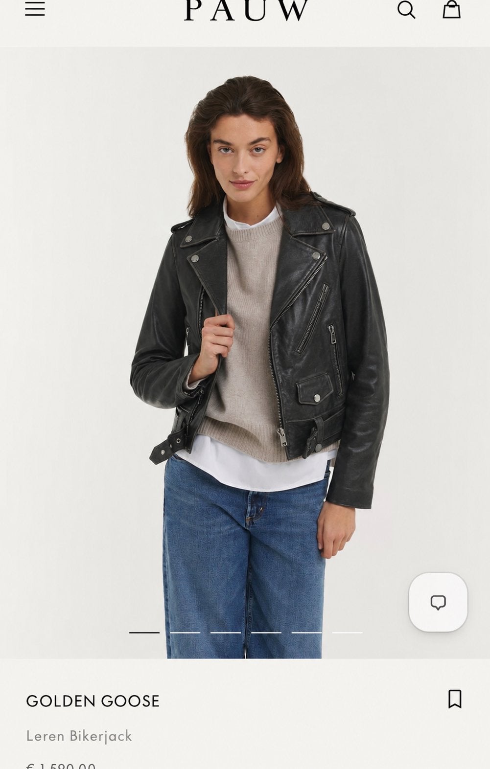 Golden goose kalslederen bikerjack lerenjas als nw, Kleding | Dames, Jassen | Winter, Ophalen, Zo goed als nieuw, Maat 38/40 (M)