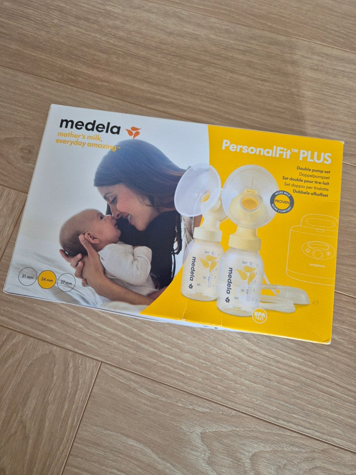 Medela Dubbele Afkolfset PersonalFit Plus maat m, Ophalen of Verzenden, Zo goed als nieuw
